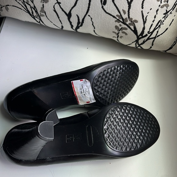 NWT Aerosoles black leather 3 inch heels peep toes shoes platform pumps - Picture 5 of 6